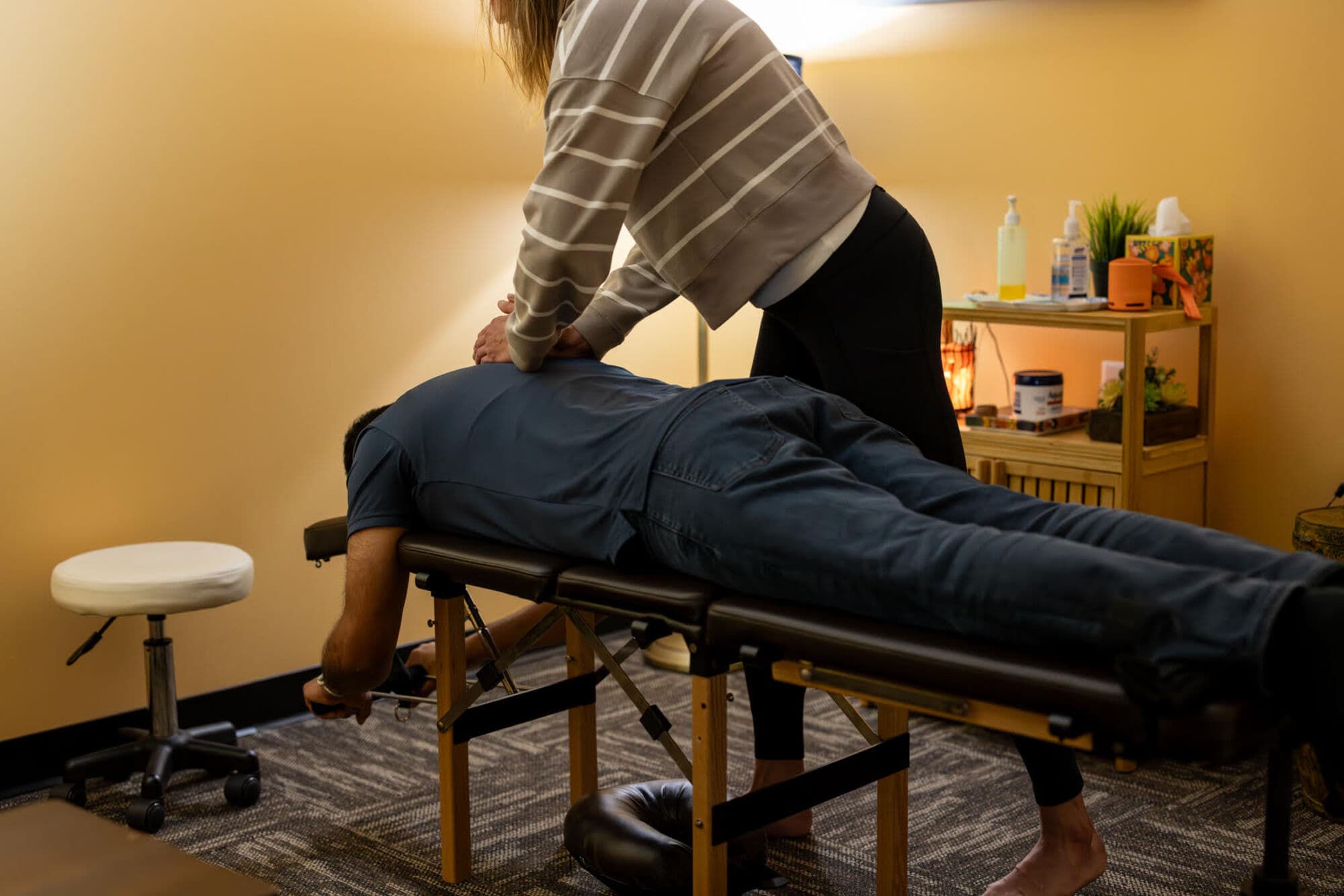 Bodywork session on the table